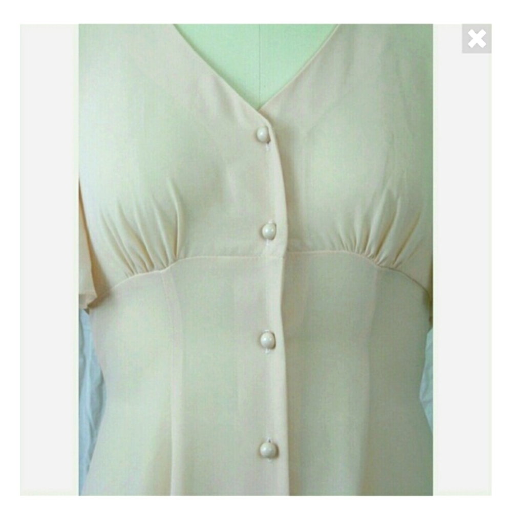 1980-90's sheer/ flesh and peach dress/ tie back - Picture 4 of 5